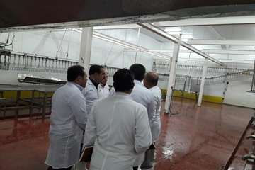 بازدید مشترک فرماندار و سرپرست شبکه دامپزشکی شهرستان شازند از کشتار گاه طیور شهرستان